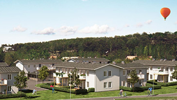 Nybyggnad av flerbostadshus i Torslanda, Göteborg
