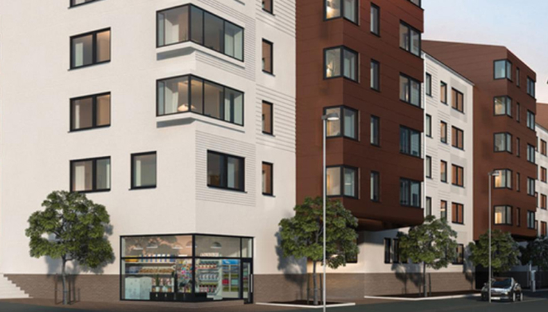 Nybyggnad av flerbostadshus och parkeringshus i Krokslätt
